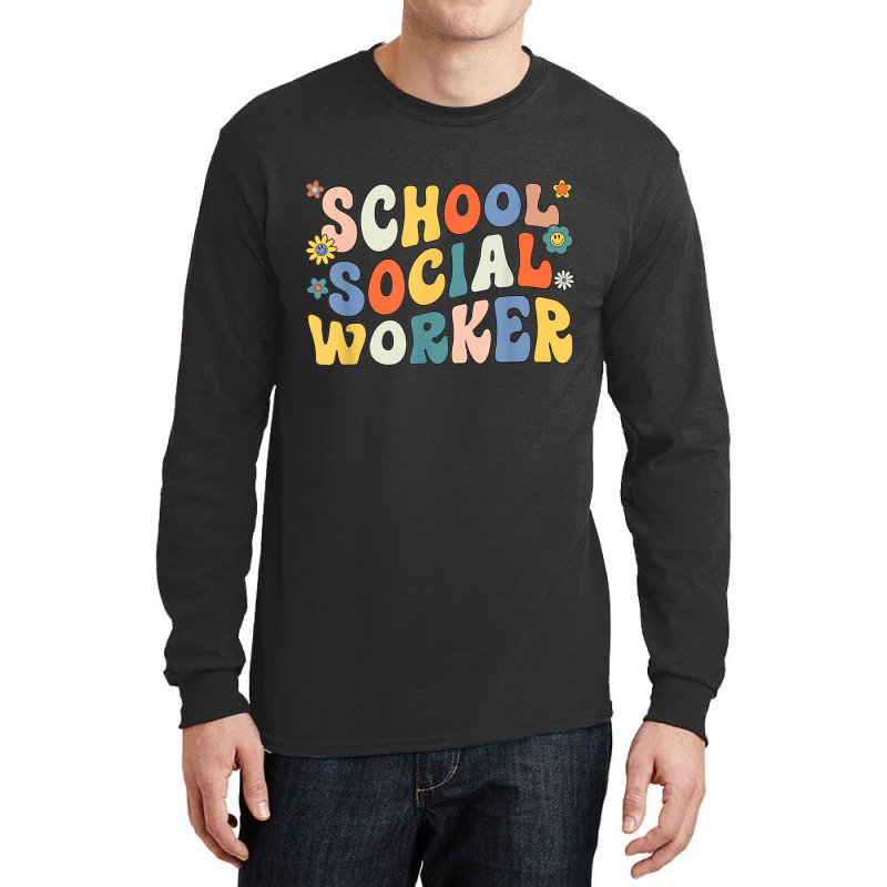 Groovy School Social Worker Coping Skills Back To School Long Sleeve Shirts | Artistshot