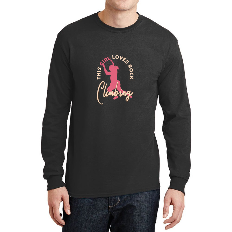 Rock Climber Boulder This Girl Loves Rock Climbing Long Sleeve Shirts | Artistshot