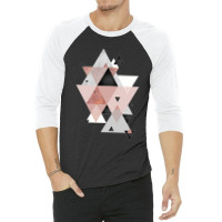 Geometric Compilation In Rose Gold And Blush Pink 3/4 Sleeve Shirt | Artistshot