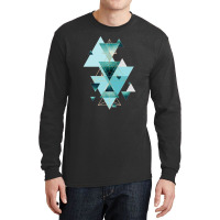 Geometric Triangle Compilation In Teal Long Sleeve Shirts | Artistshot