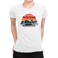 Amity Island Welcomes You Enjoy The Sand Surf And Fun Ladies Fitted T-shirt | Artistshot