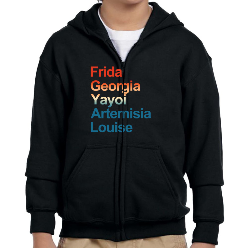 Frida Georgia Yayoi Artemisia Louise Youth Zipper Hoodie by autlu2024 | Artistshot