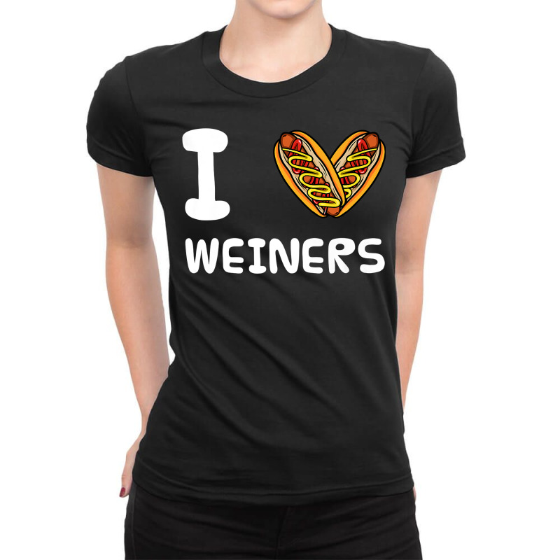 I Love Weiners Hotdogs Frankfurter Wiener Frank Sausage Bun Premium T Ladies Fitted T-Shirt by nuzhetanopo | Artistshot