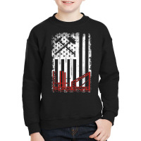 Vintage Usa Ironworker American Flag Iron Worker Patriotic T Shirt Youth Sweatshirt | Artistshot