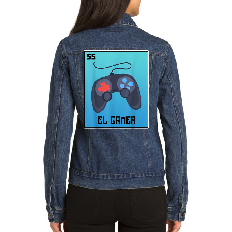 El Gamer Video Games Funny Mexican Lottery Parody Graphic T Shirt Ladies Denim Jacket by cm-arts | Artistshot