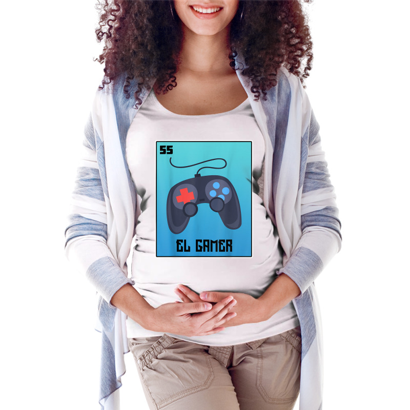 El Gamer Video Games Funny Mexican Lottery Parody Graphic T Shirt Maternity Scoop Neck T-shirt by cm-arts | Artistshot