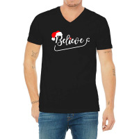 Believe Christmas Pajamas Christmas In July Graphic Santa V-neck Tee | Artistshot