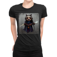 Cute Raccoon Samurai Japanese Bushido Warrior Code Racoon Ladies Fitted T-shirt | Artistshot