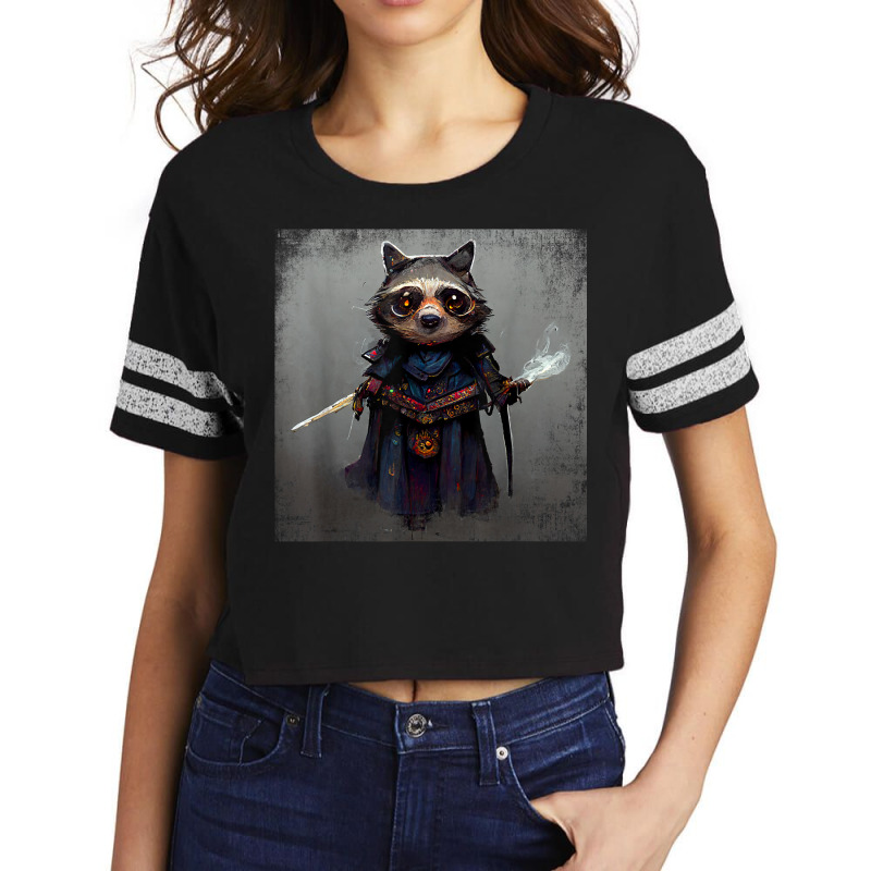 Cute Raccoon Samurai Japanese Bushido Warrior Code Racoon Scorecard Crop Tee by Color | Artistshot