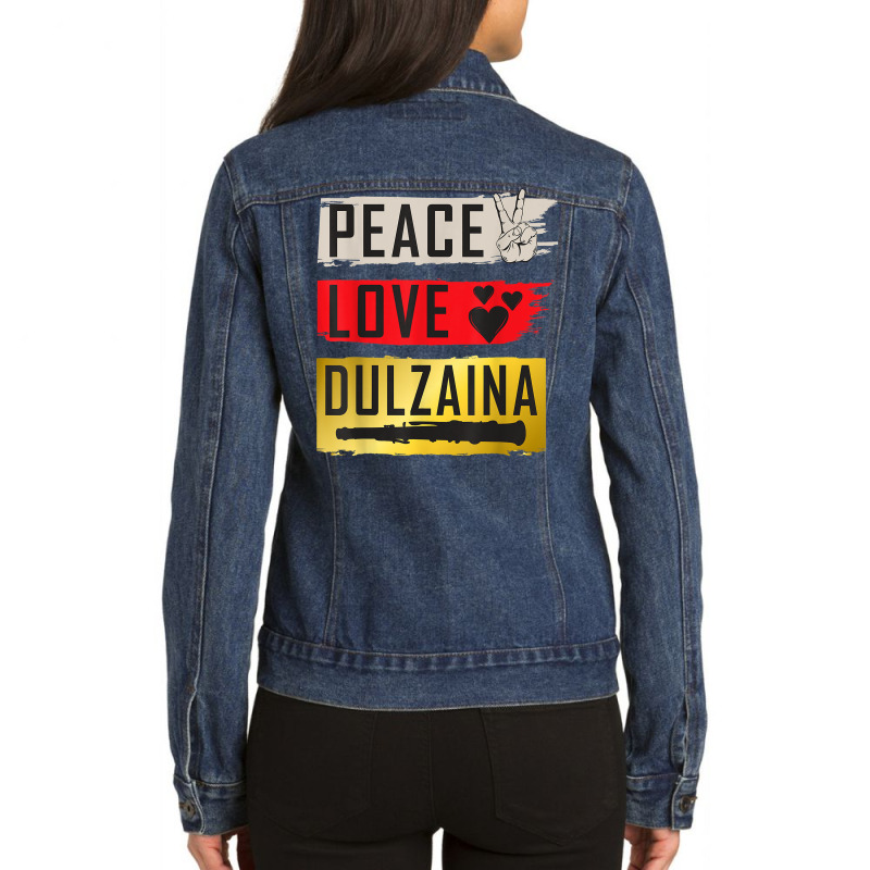 Dulzaina Music Instrument Dolçaina Spanish Music Instrument Ladies Denim Jacket by August | Artistshot