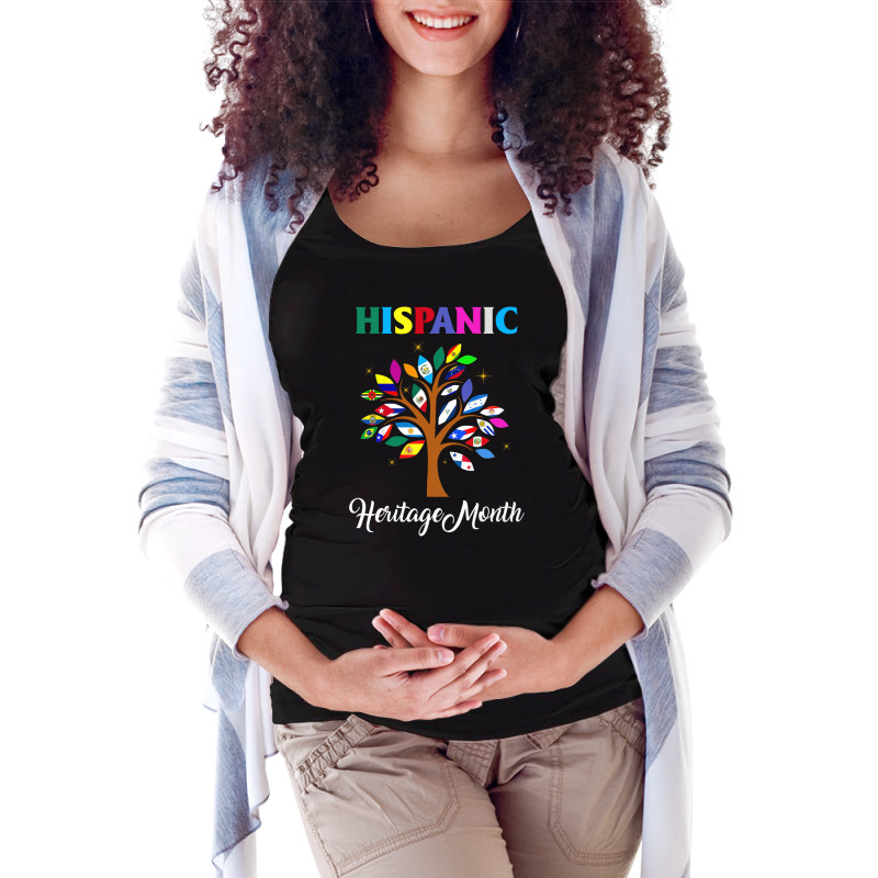 Hispanic Heritage Month Leaf Flags Of Latin America In Tree T Shirt 16 Maternity Scoop Neck T-shirt by wilber.bourque | Artistshot