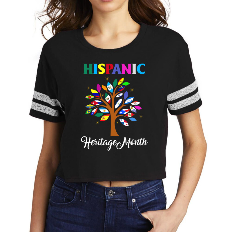 Hispanic Heritage Month Leaf Flags Of Latin America In Tree T Shirt 16 Scorecard Crop Tee by wilber.bourque | Artistshot