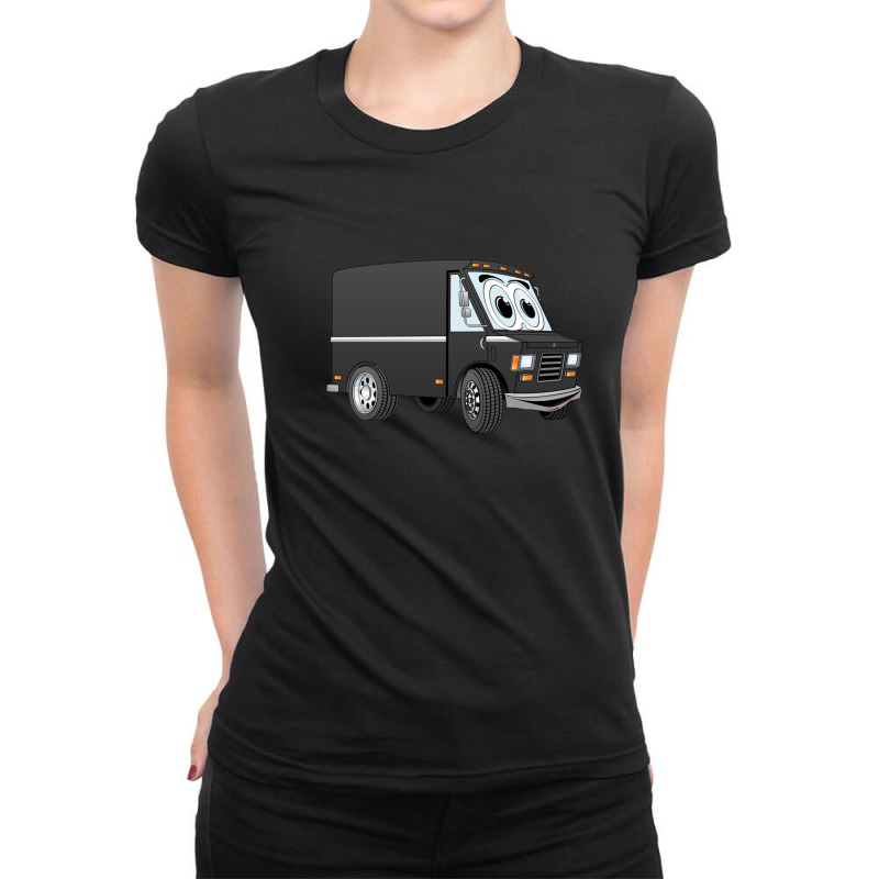 Black Mini Van Cartoon Ladies Fitted T-Shirt by PaulDupuy | Artistshot