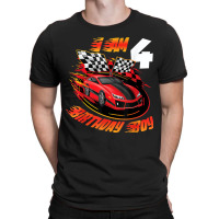 Race Car 4th Birthday Boy 4 Year Old Racing Car Driver T-shirt | Artistshot