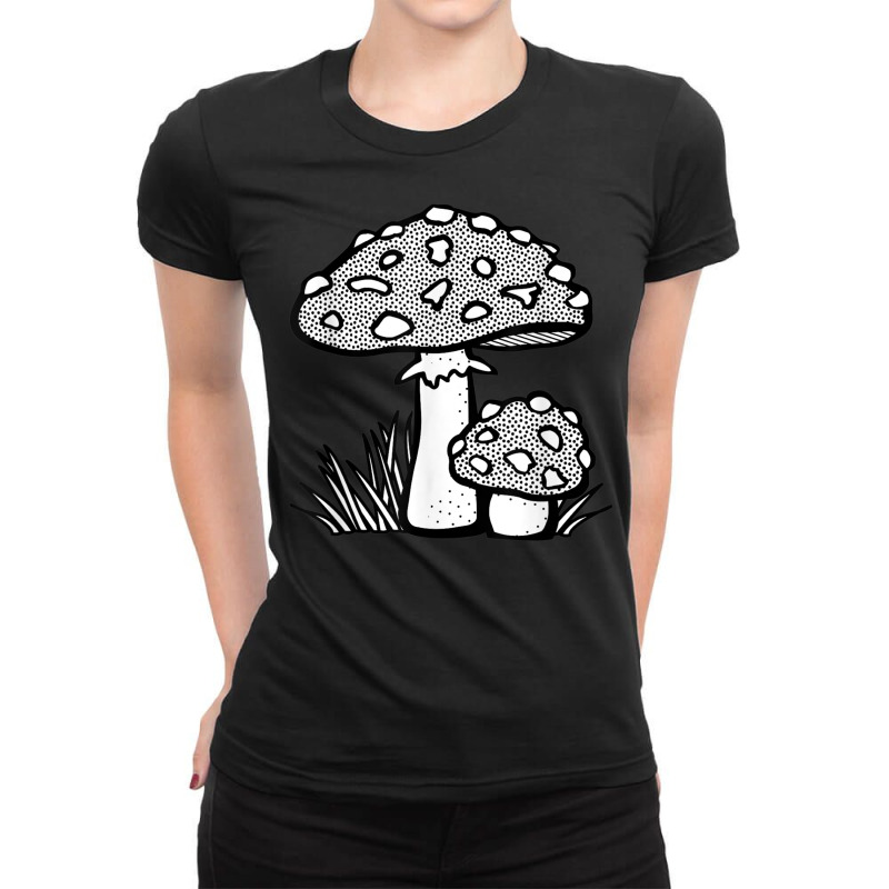 Mushroom Shirt Fungal Mycology Fungi Foraging Forest T Shirt Ladies Fitted T-Shirt by cm-arts | Artistshot