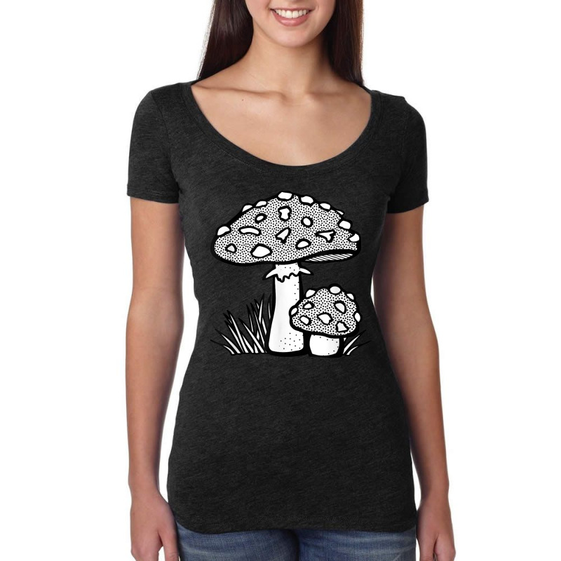 Mushroom Shirt Fungal Mycology Fungi Foraging Forest T Shirt Women's Triblend Scoop T-shirt by cm-arts | Artistshot