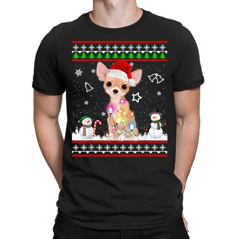 Chihuahua Christmas Dog Light Ugly Sweater T-shirt | Artistshot