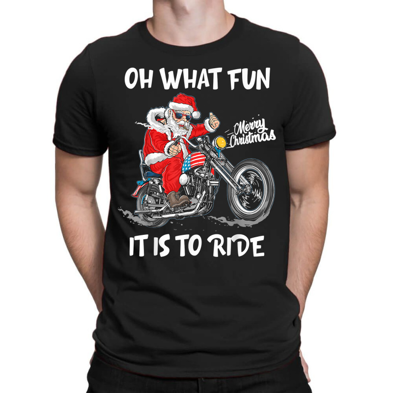 Biker Santa Motorcycle Fan Merry Christmas Xmas Holidays T-shirt | Artistshot