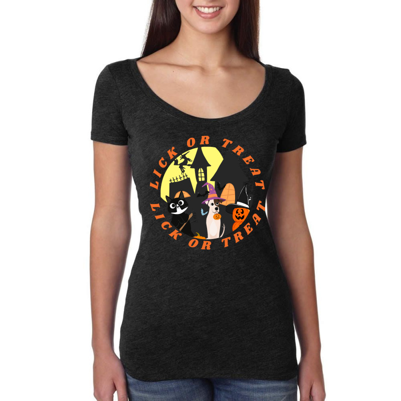 Funny Halloween Gift T  Shirt Lick Or Treat,trick Or Treat, Happy Hall Women's Triblend Scoop T-shirt by tshirtgreyhound | Artistshot