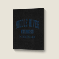 Middle River Minnesota Mn Vintage Athletic Sports Design Portrait Canvas Print | Artistshot