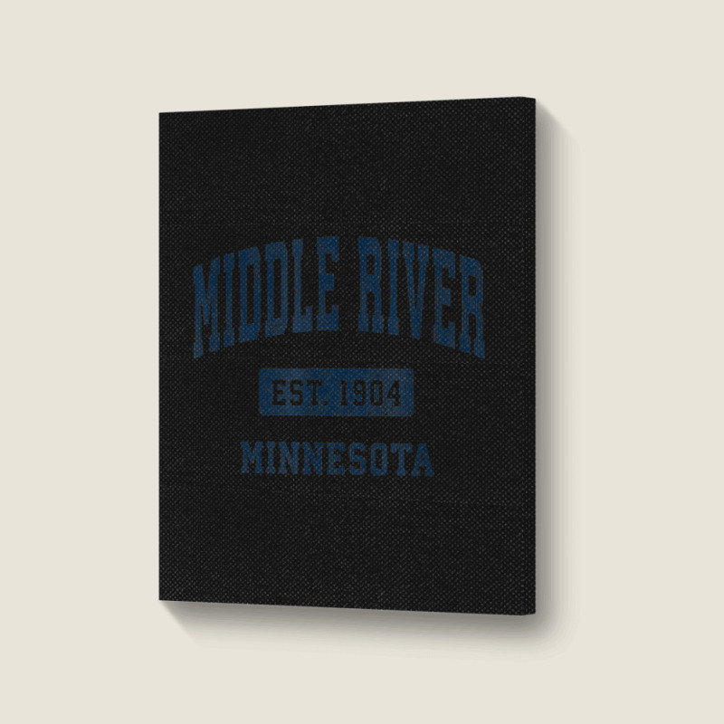 Middle River Minnesota Mn Vintage Athletic Sports Design Portrait Canvas Print | Artistshot