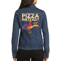 Italia Fall Thanksgiving Turkey Autumn Holiday Pizza Instead Ladies Denim Jacket | Artistshot