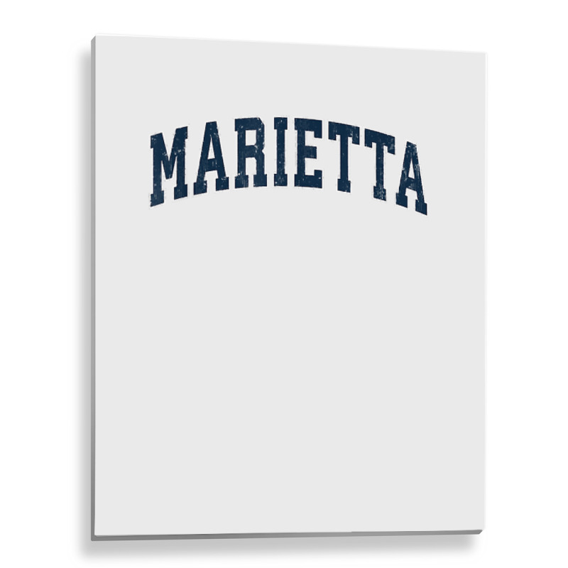 Marietta Georgia Ga Vintage Sports Design Navy Design T Shirt Metal Print Vertical | Artistshot