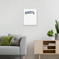 Marietta Georgia Ga Vintage Sports Design Navy Design T Shirt Metal Print Vertical | Artistshot