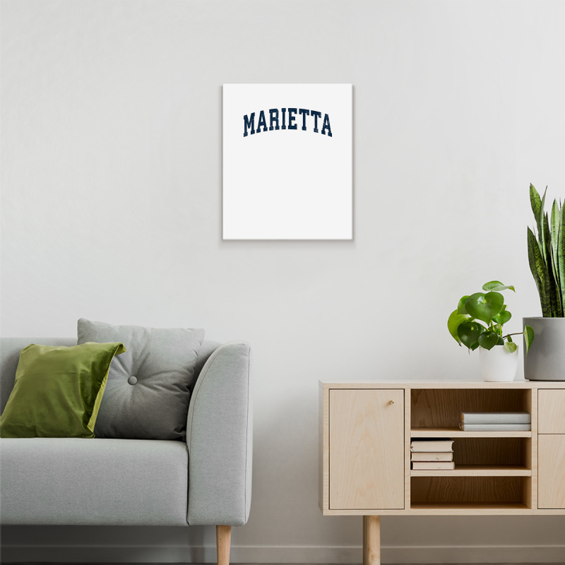 Marietta Georgia Ga Vintage Sports Design Navy Design T Shirt Metal Print Vertical | Artistshot