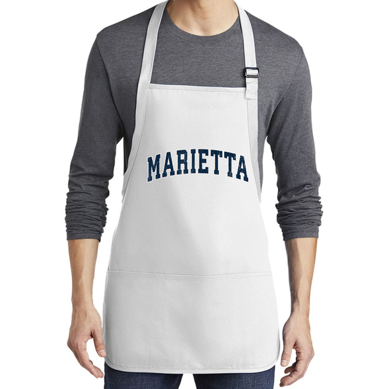 Marietta Georgia Ga Vintage Sports Design Navy Design T Shirt Medium-length Apron | Artistshot