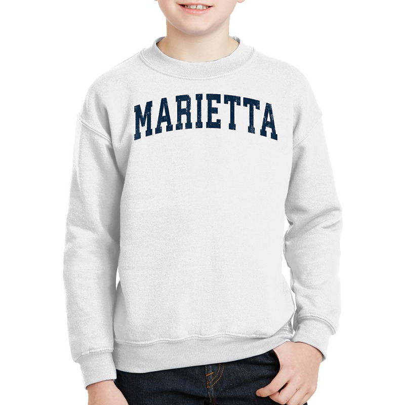 Marietta Georgia Ga Vintage Sports Design Navy Design T Shirt Youth Sweatshirt | Artistshot