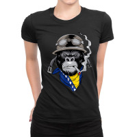 Bosnian And Herzegovinian Flag Biker Bosnia Herzegovina Ladies Fitted T-shirt | Artistshot