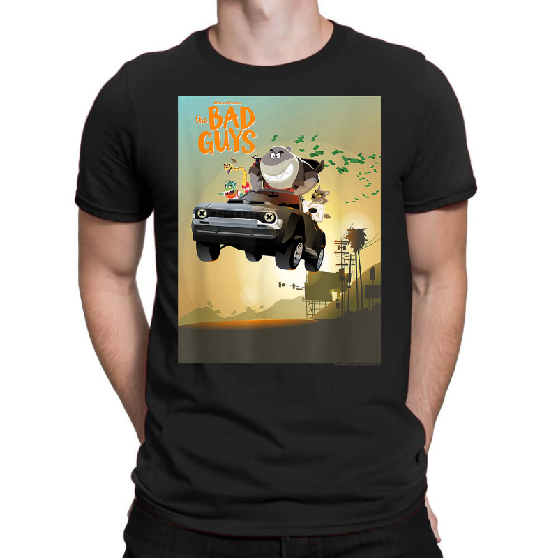 The Bad Guys Group Getaway Car Poster T-shirt | Artistshot