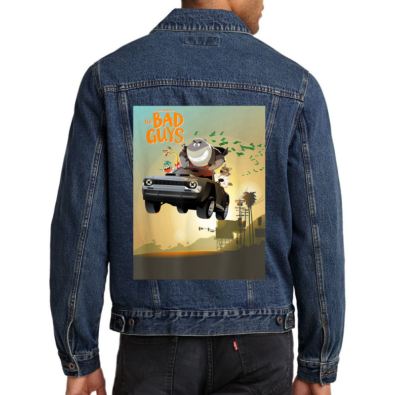 The Bad Guys Group Getaway Car Poster Men Denim Jacket | Artistshot