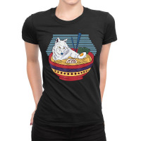 Japanese Culture Art   Kawaii Anime Wolf In A Ramen Bowl T Shirt Ladies Fitted T-shirt | Artistshot