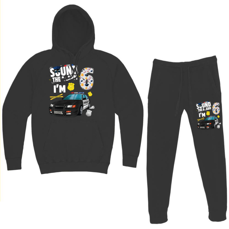 Kids Police Car 6th Birthday Boy 6 Year Old Cop Policeman Officer Hoodie & Jogger Set | Artistshot