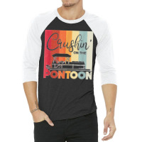 Mens Crushin' On The Pontoon Boat Captain 3/4 Sleeve Shirt | Artistshot