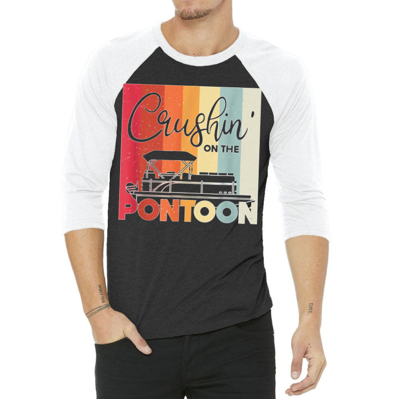 Mens Crushin' On The Pontoon Boat Captain 3/4 Sleeve Shirt | Artistshot