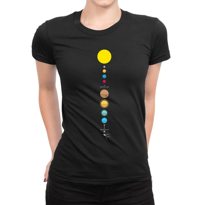 Minimalist Solar System - Astronomy Science Ladies Fitted T-Shirt by KaydenLivingston | Artistshot