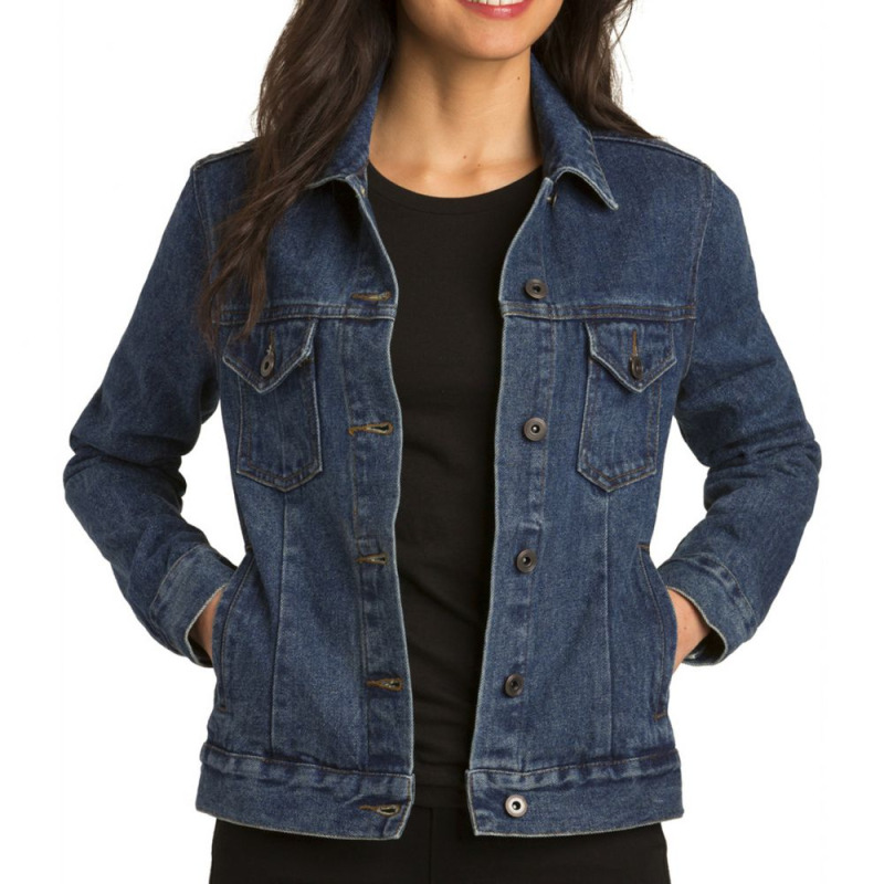 Sei Sanft Ich Habe Einen Empfindlichen Bauch     (2) Ladies Denim Jacket by cm-arts | Artistshot