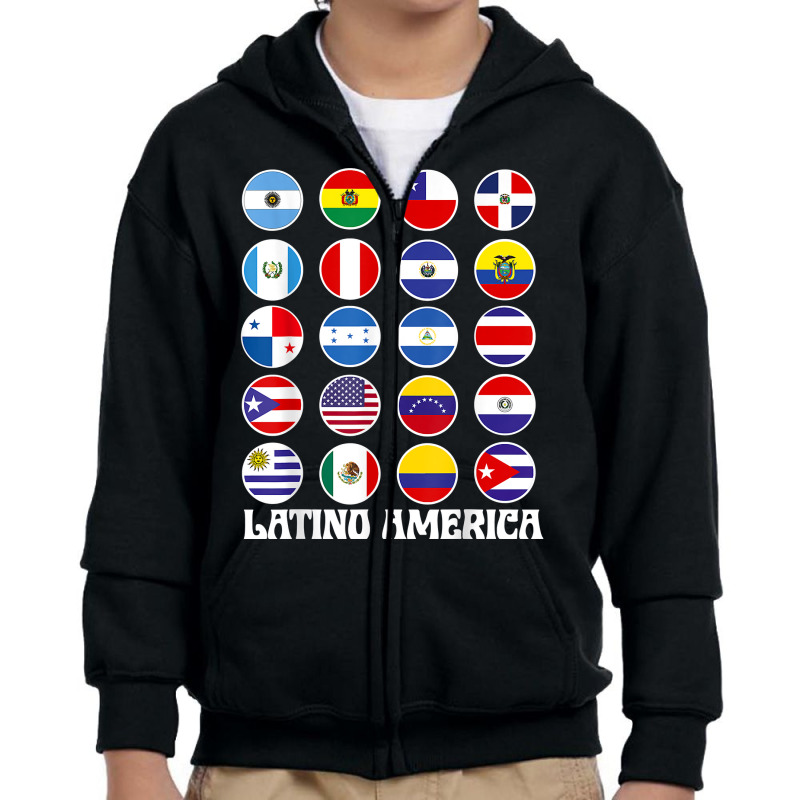 All Latin American Flags Countries Hispanic Heritage Month T Shirt Youth Zipper Hoodie by cm-arts | Artistshot