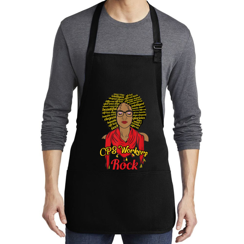 Cps Workers Child Protective Social Services Dss Black Woman Medium-length Apron | Artistshot