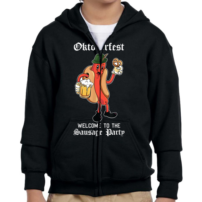 Sausage Party Oktoberfest Funny Bratwurst German Festival T Shirt Youth Zipper Hoodie by cm-arts | Artistshot