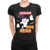 Junior Boo Crew Halloween Ghost Witch Pumpkin Teacher Ladies Fitted T-shirt | Artistshot