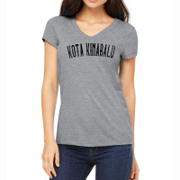 Kota Kinabalu Malaysia Vintage Black Text Apparel T Shirt Women's V-neck T-shirt | Artistshot