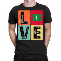 Vintage Retro I Love Maldives Flag For Maldivian Pride Gift Tank Top T-shirt | Artistshot