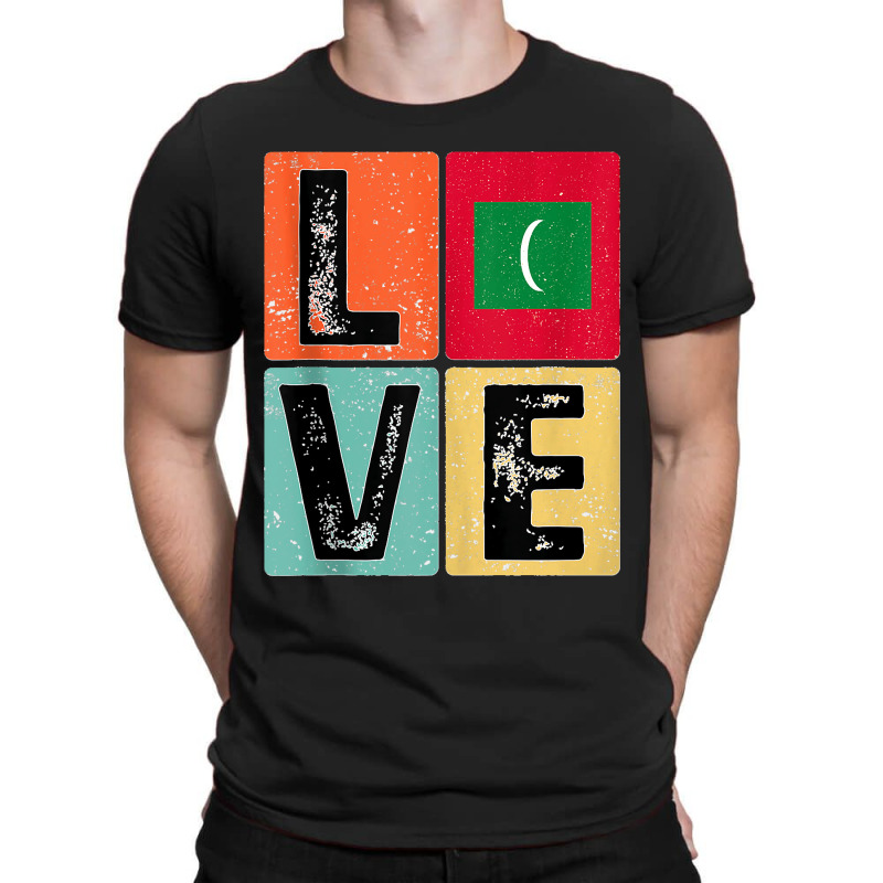 Vintage Retro I Love Maldives Flag For Maldivian Pride Gift Tank Top T-shirt | Artistshot