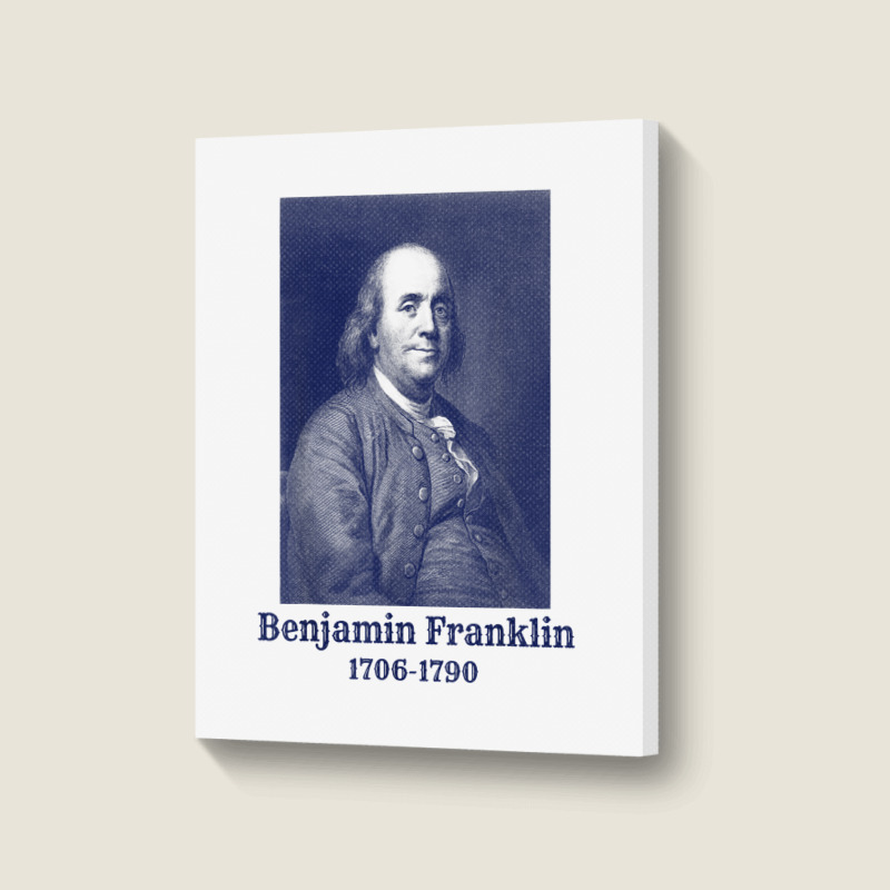 Ben Franklin T Shirt. Vintage Founding Father Tee Portrait Canvas Print | Artistshot