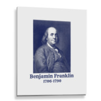 Ben Franklin T Shirt. Vintage Founding Father Tee Metal Print Vertical | Artistshot