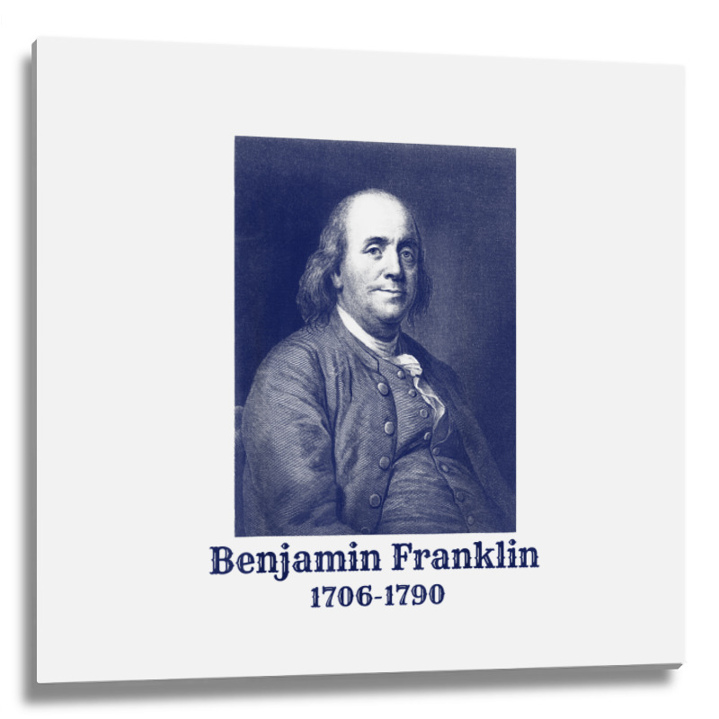 Ben Franklin T Shirt. Vintage Founding Father Tee Metal Print Square | Artistshot